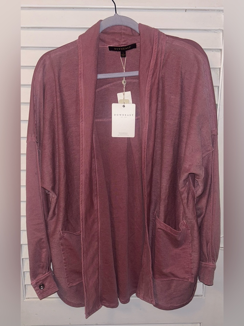 DownEast Lightweight Open Cardigan in Dusty Rose